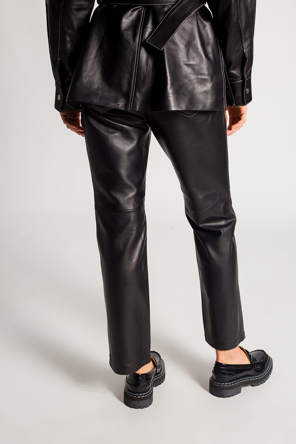 GenesinlifeShops GB Dress In Black Polyamide Leather trousers